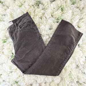 Current/Elliott Brown Corduroy Flare Jeans Size 26 Raw Hem High Rise Stretch
